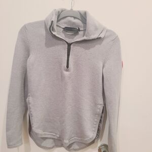 Canada Goose Heather Gray Zip-Up Sweater